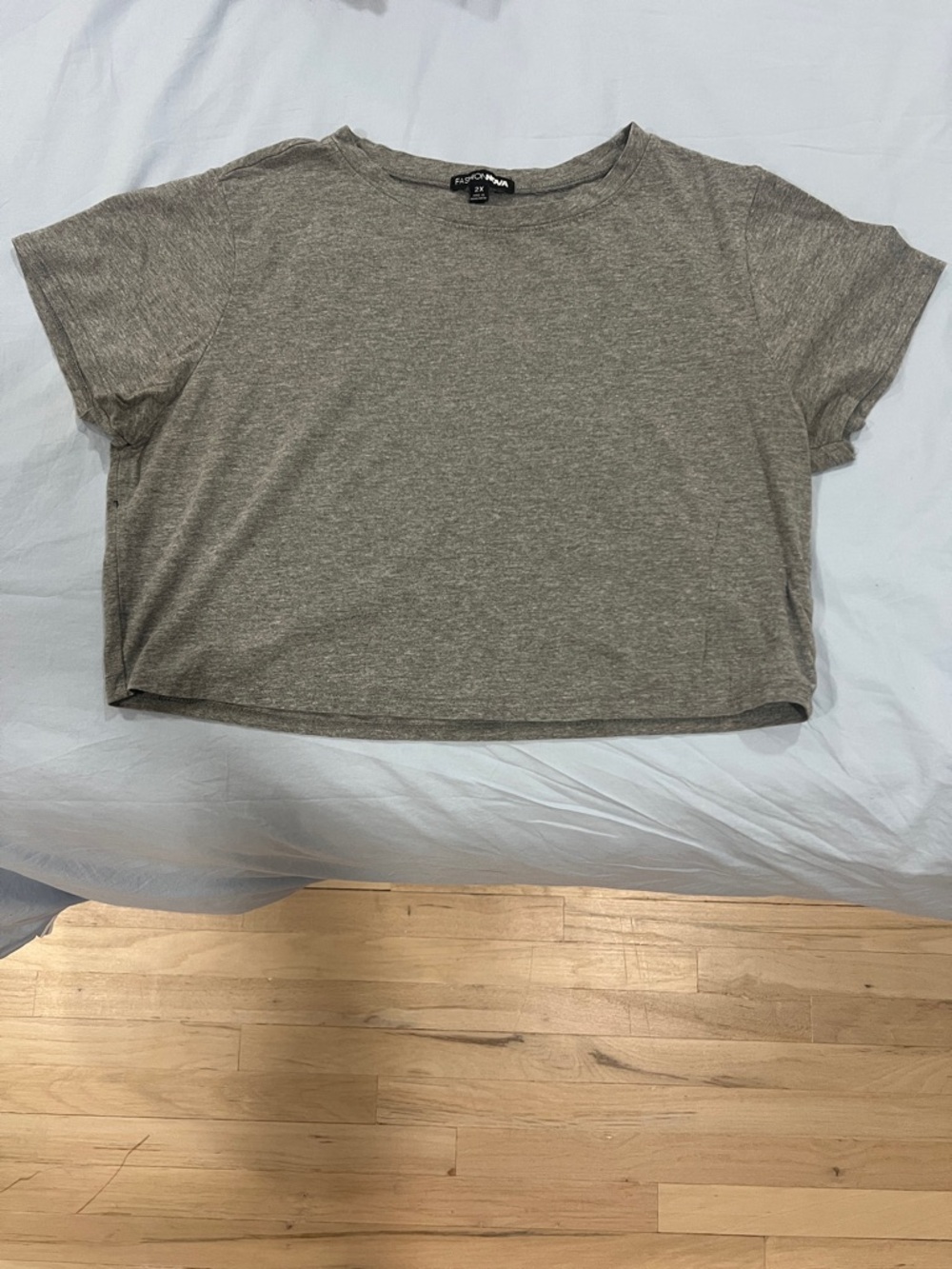 Heather Gray Cropped Crew Tee